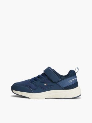 blue tonal hook and loop ripstop trainers for kids gender inclusive tommy hilfiger