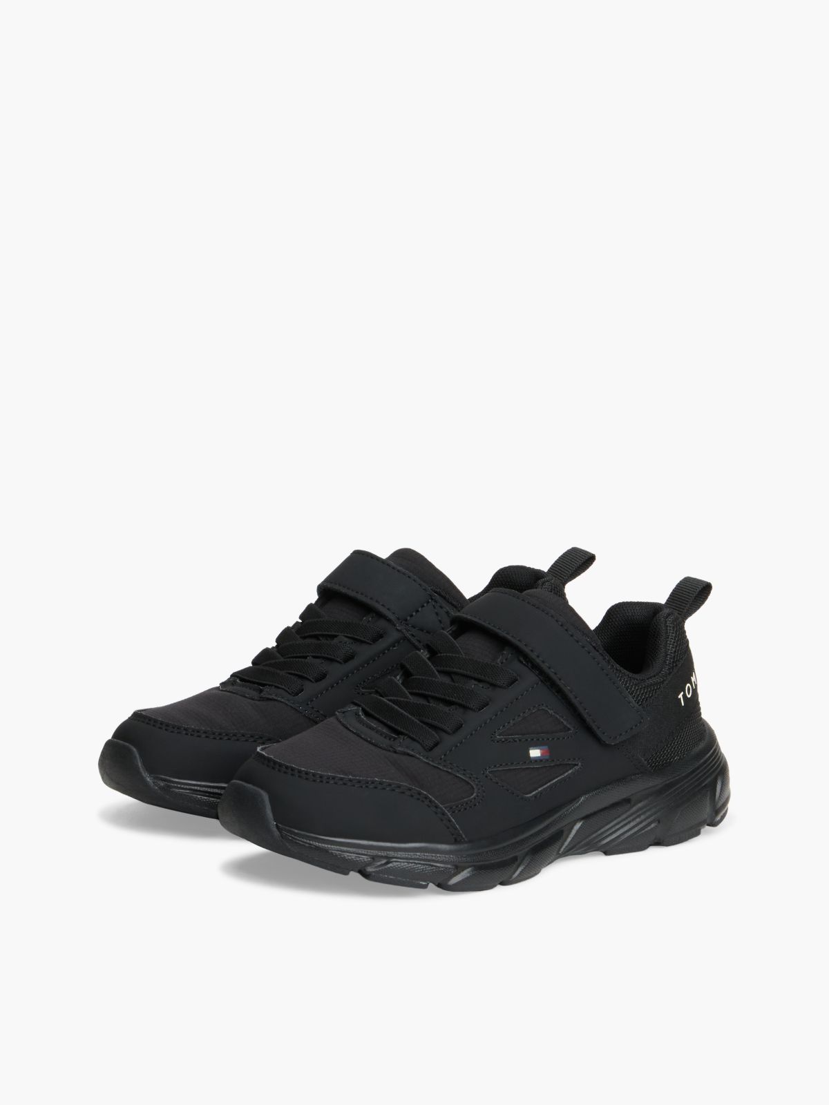 Tonal Hook And Loop Ripstop Trainers — Black
