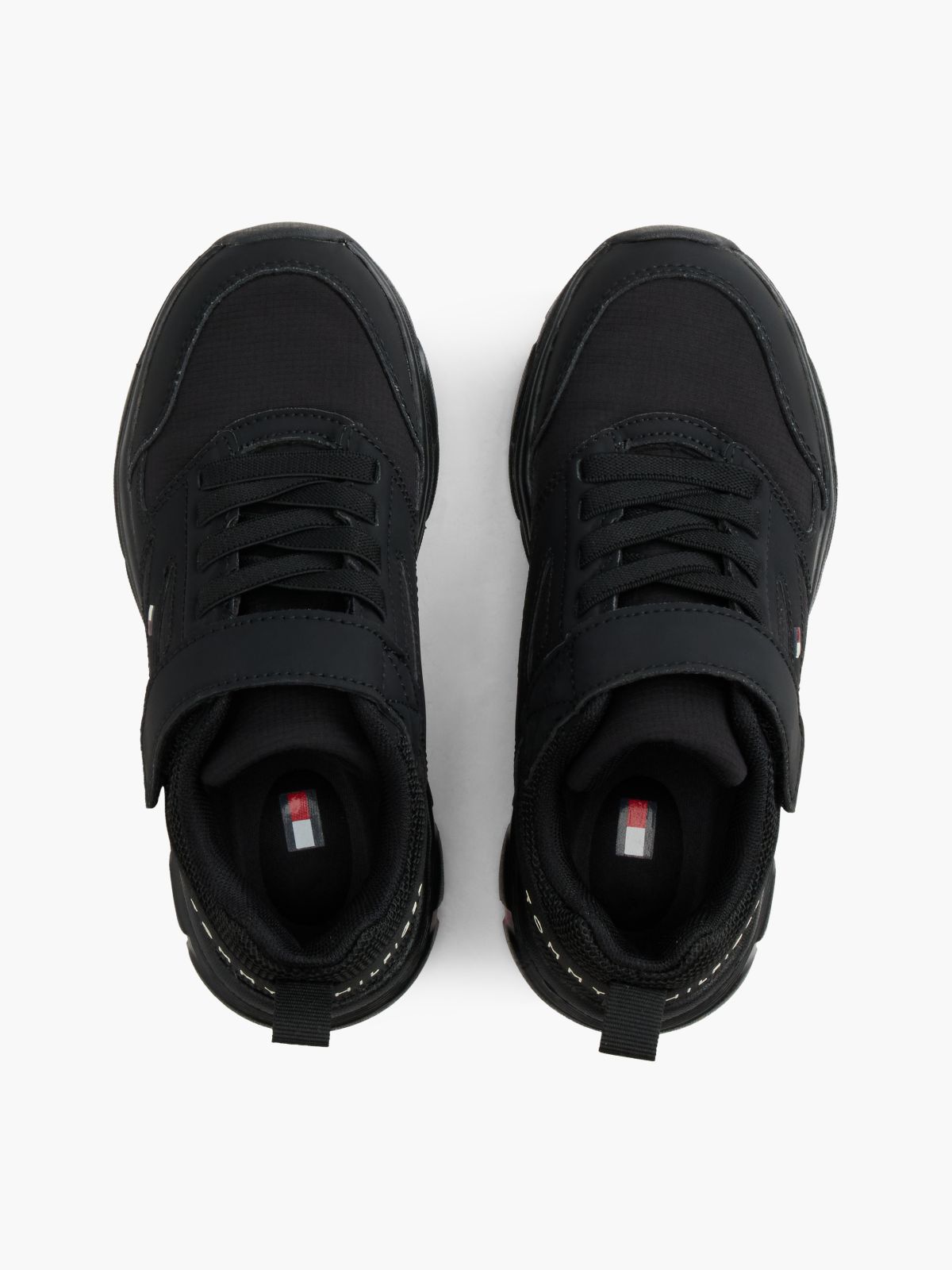 Tonal Hook And Loop Ripstop Trainers — Black