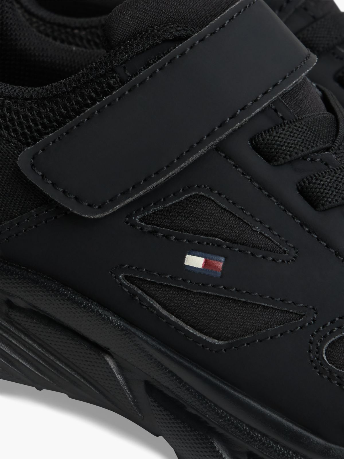 Tonal Hook And Loop Ripstop Trainers — Black