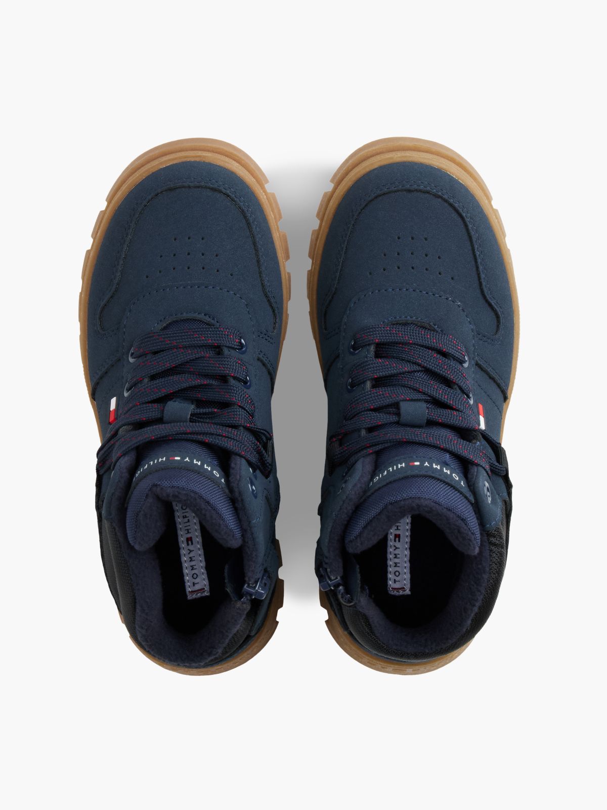 Warm Lined Cleat Lace-Up Boots — Blue