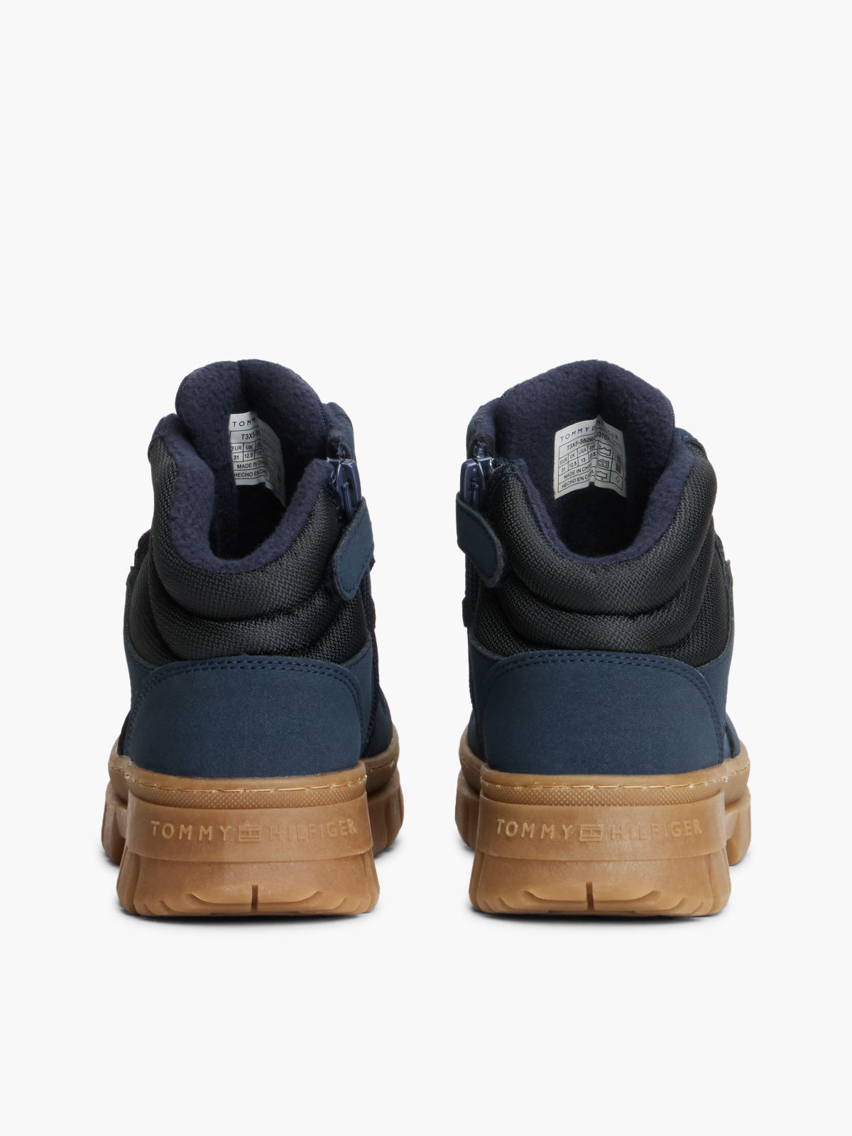 Warm Lined Cleat Lace-Up Boots — Blue