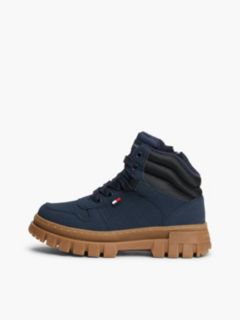 Warm Lined Cleat Lace-Up Boots — Blue 7