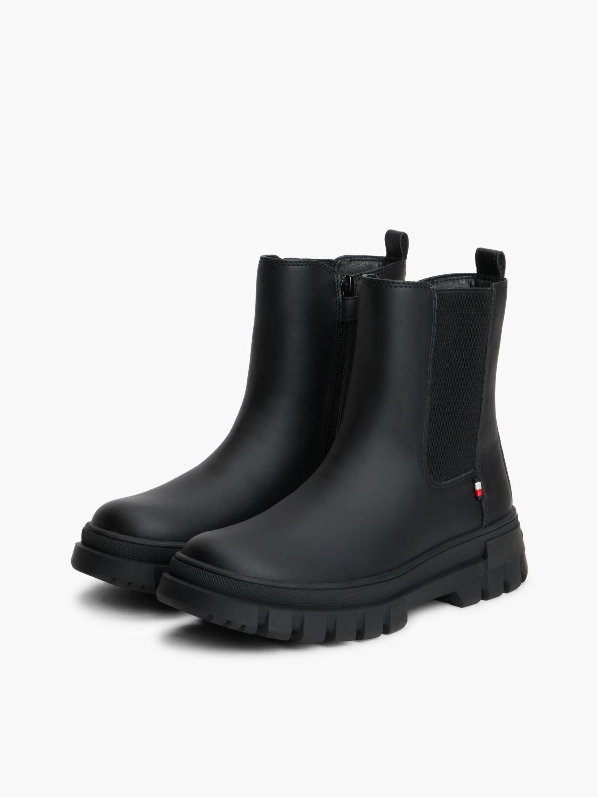 Global Stripe Cleat Chelsea Boots — Black