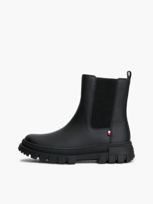 schwarz global stripe chelsea-boots mit profilsohle für gender-inclusive kinder - tommy hilfiger