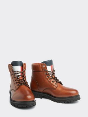 tommy jeans brown hiking boots