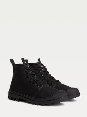 Lace-Up Cotton Boots | BLACK | Tommy Hilfiger