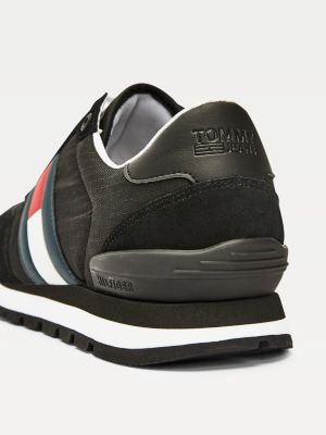 tommy hilfiger suede mix sneaker in black