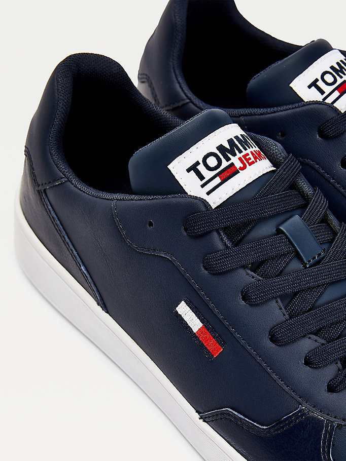 Skorzane Buty Sportowe Essential Niebieski Tommy Hilfiger