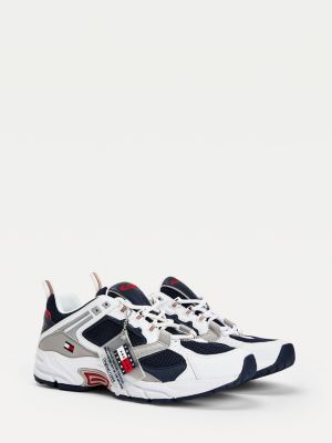 tommy jeans flag logo mesh sock trainers in black