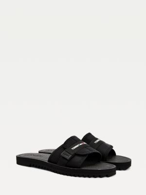 slip on sandals black