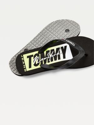 tommy hilfiger logo flip flops