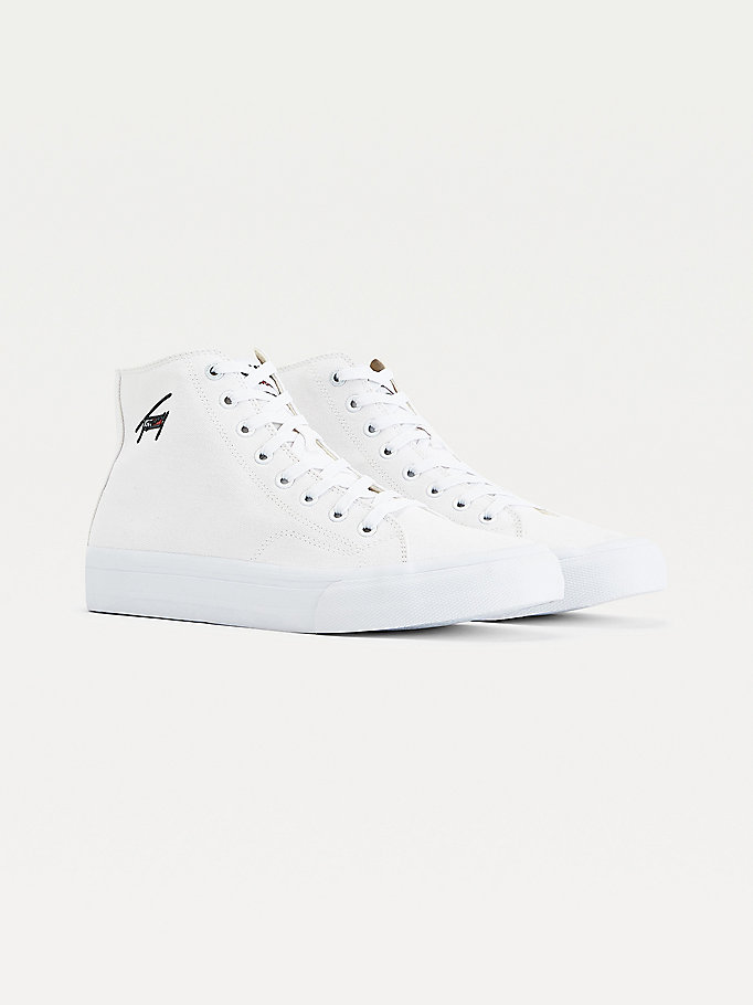 Signature Logo High Top Trainers | WHITE | Tommy Hilfiger