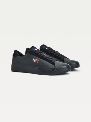 essential vulcanised leather trainers