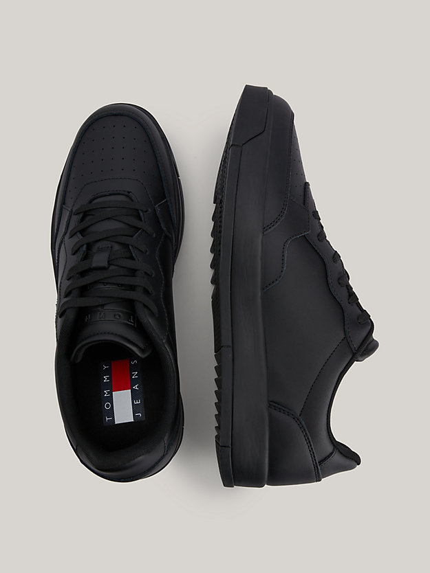 BLACK Retro Essential Badge Cupsole Trainers for men TOMMY JEANS
