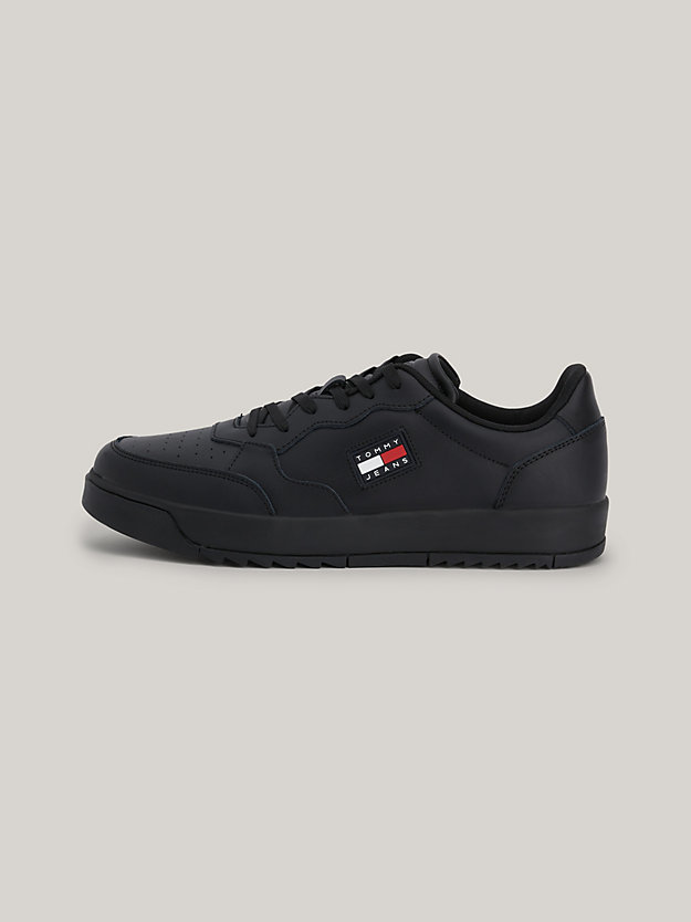 BLACK Retro Essential Badge Cupsole Trainers for men TOMMY JEANS