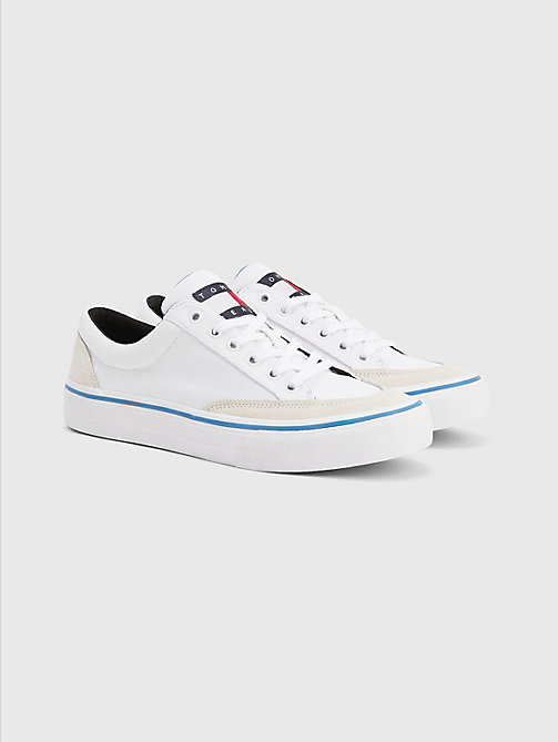white low-top skater trainers for men tommy jeans