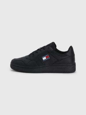 Essential Retro Leather Basketball Trainers | Black | Tommy Hilfiger
