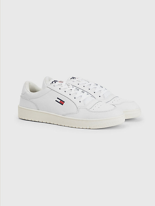 white city leather cupsole trainers for men tommy jeans