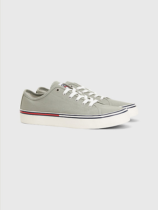 grey essential low-cut trainers for men tommy jeans