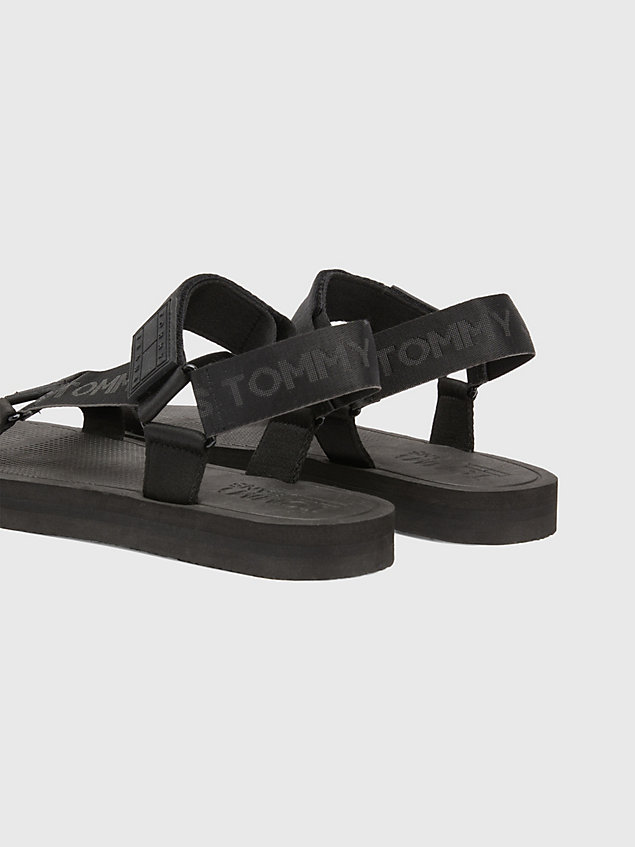 black repeat logo webbing strap sandals for men tommy jeans