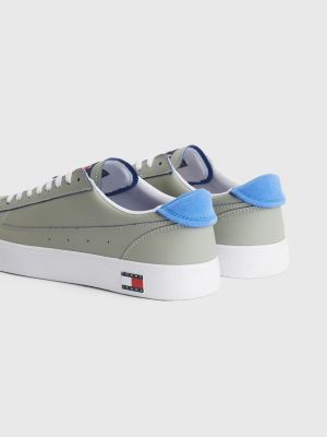 tommy embossed leather trainers