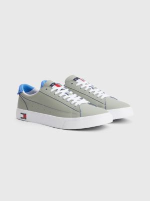 tommy embossed leather trainers