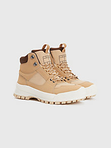 beige urban hybrid ankle boots for men tommy jeans