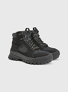 black urban hybrid ankle boots for men tommy jeans