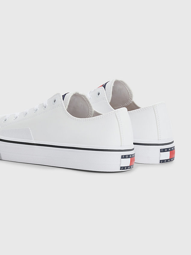 white essential badge trainers for men tommy jeans