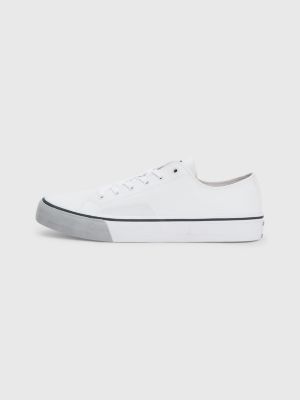 white essential badge trainers for men tommy jeans