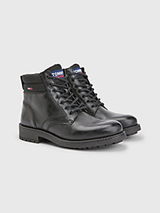 black classics lace-up ankle boots for men tommy jeans