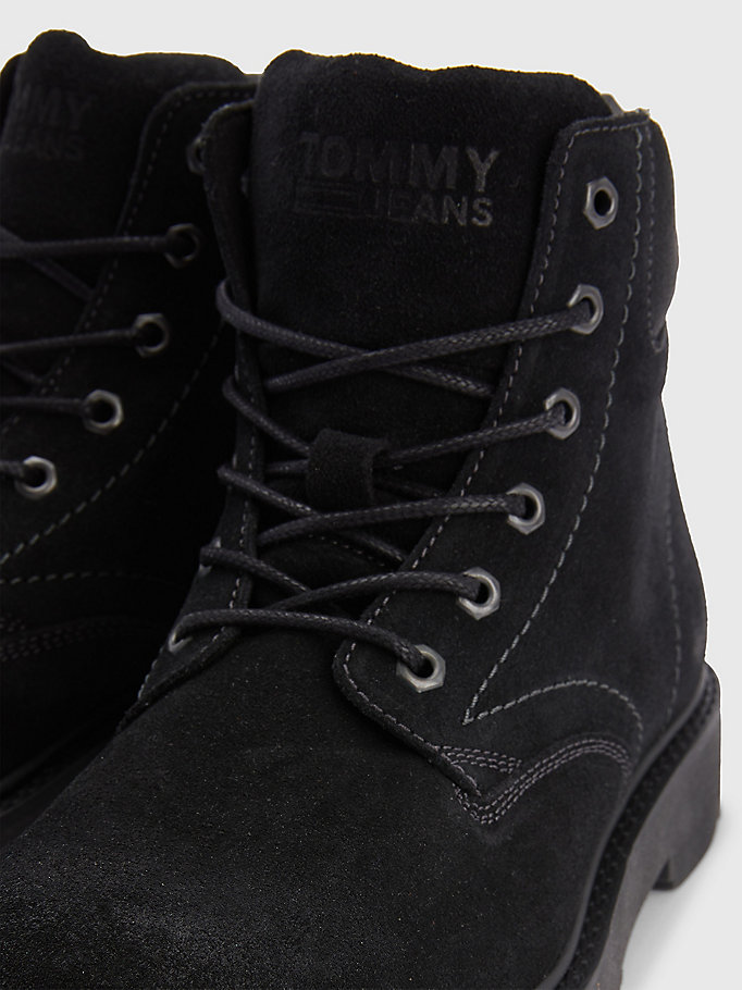 solar Drink water Beyond Suede Lace-Up Ankle Boots | BLACK | Tommy Hilfiger