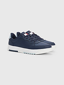 blue embossed basketball trainers for men tommy jeans