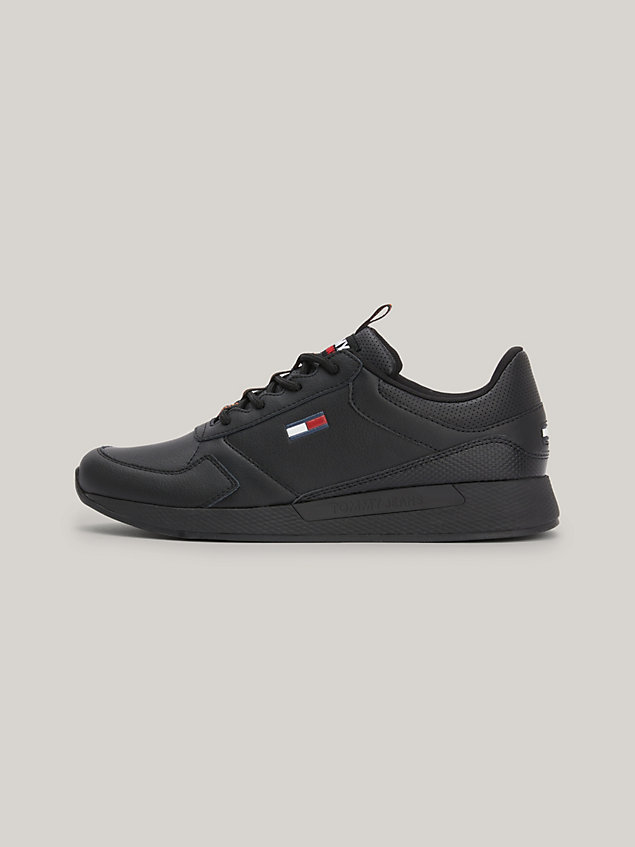 black essential flexible runner trainers for men tommy jeans