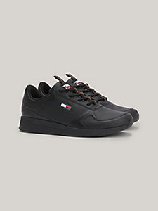 black essential runner trainers for men tommy jeans