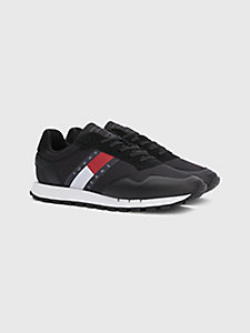 black essential retro cleat trainers for men tommy jeans