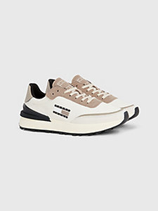white cleat tech runner trainers for men tommy jeans