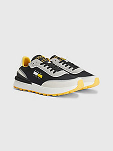 yellow cleat tech runner trainers for men tommy jeans