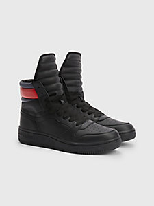black high-top basketball trainers for men tommy jeans