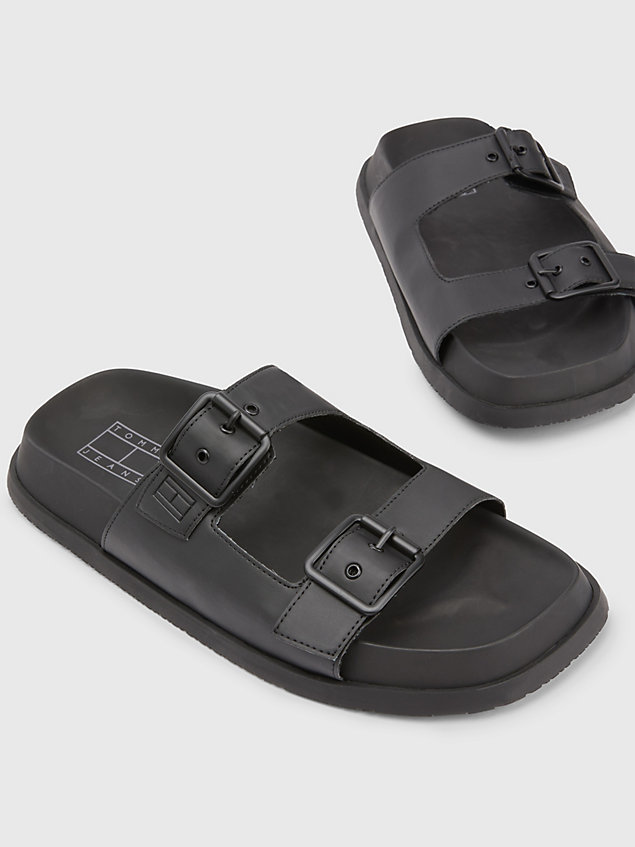 black sandaal met twee gespen en vierkante neus voor heren - tommy jeans