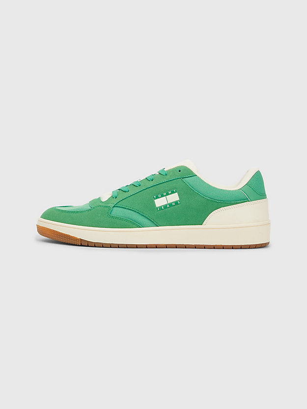 COASTAL GREEN Retro Panelled Cupsole Trainers for men TOMMY JEANS