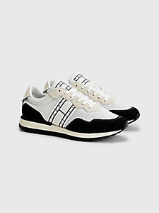 black mixed texture runner trainers for men tommy jeans