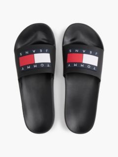 Flag Badge Contoured Pool Slides — Black 3