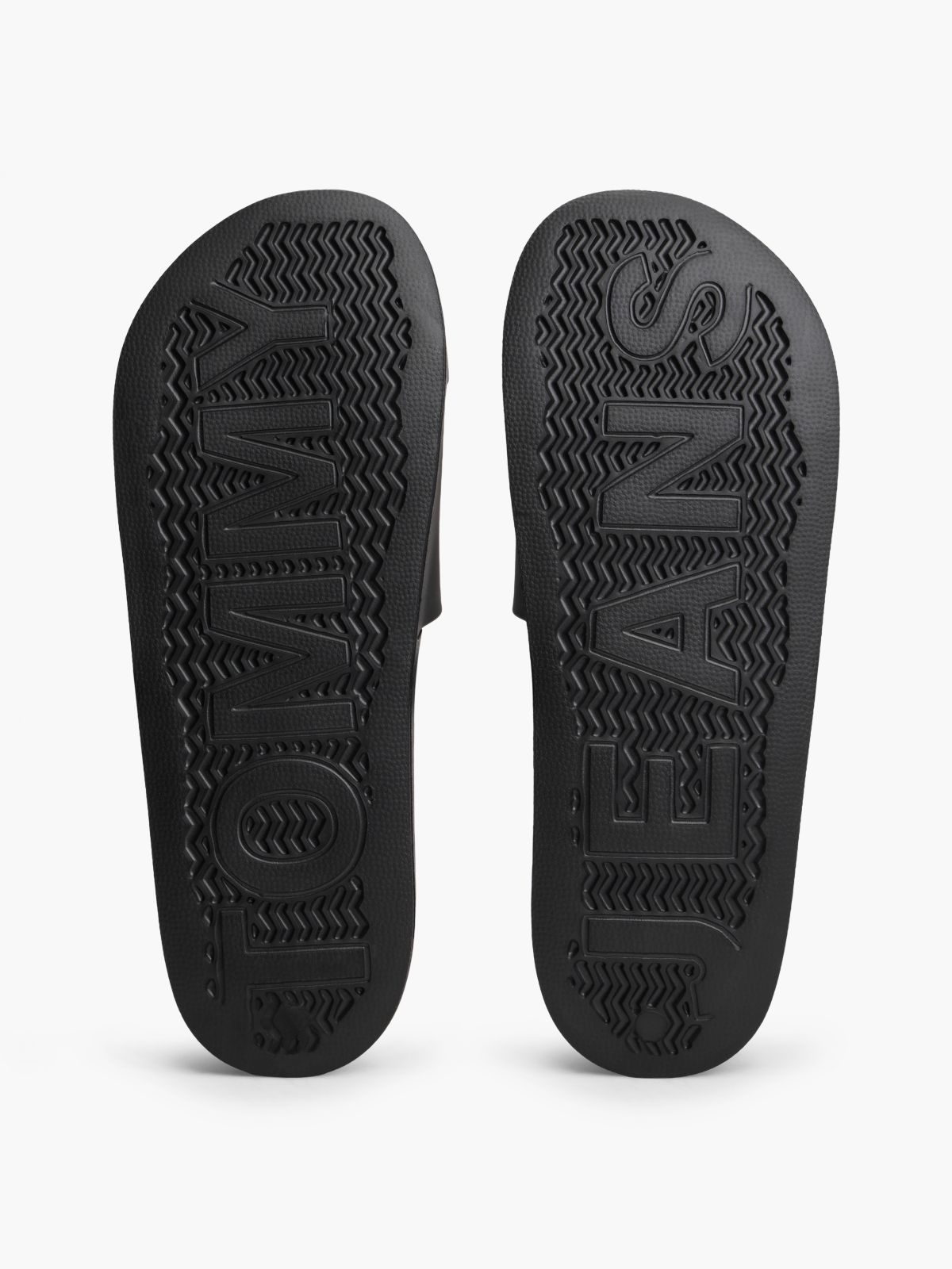 Flag Badge Contoured Pool Slides — Black
