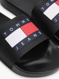 Flag Badge Contoured Pool Slides — Black 6