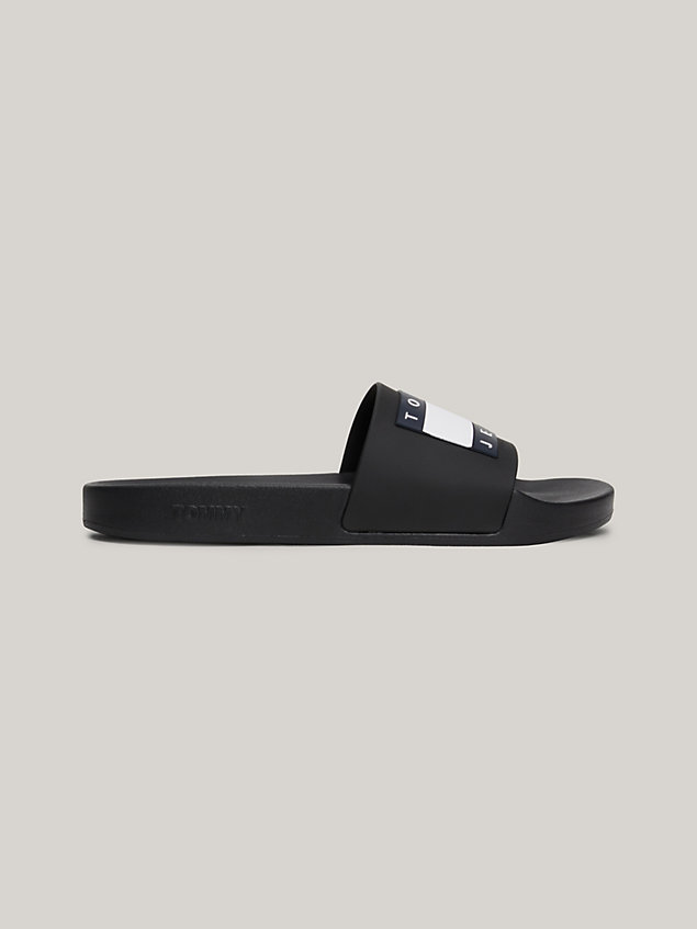 sandali da piscina essential con logo black da uomini tommy jeans