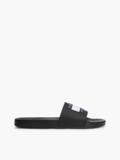 Flag Badge Contoured Pool Slides — Black 1