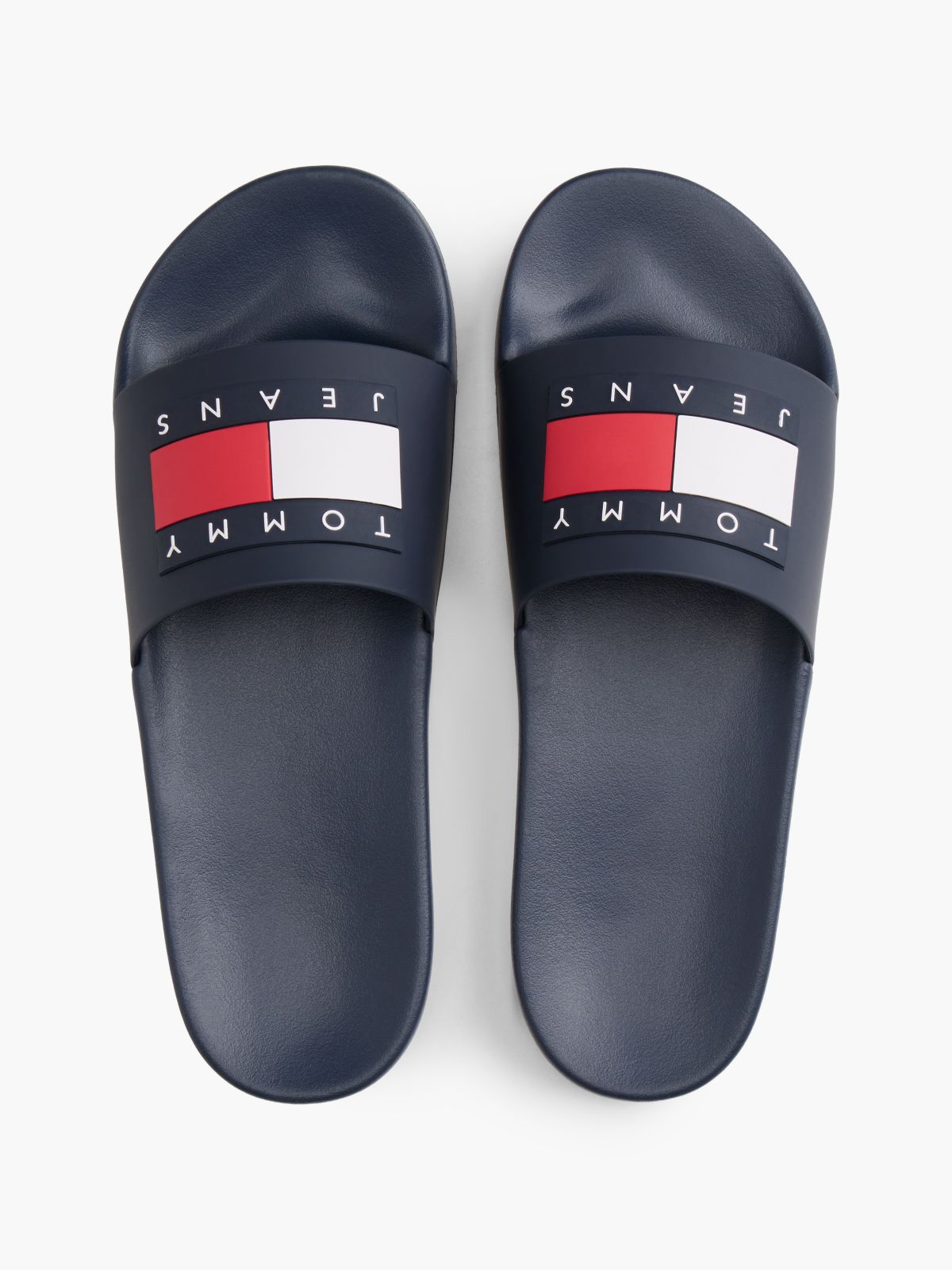 Flag Badge Contoured Pool Slides — Blue