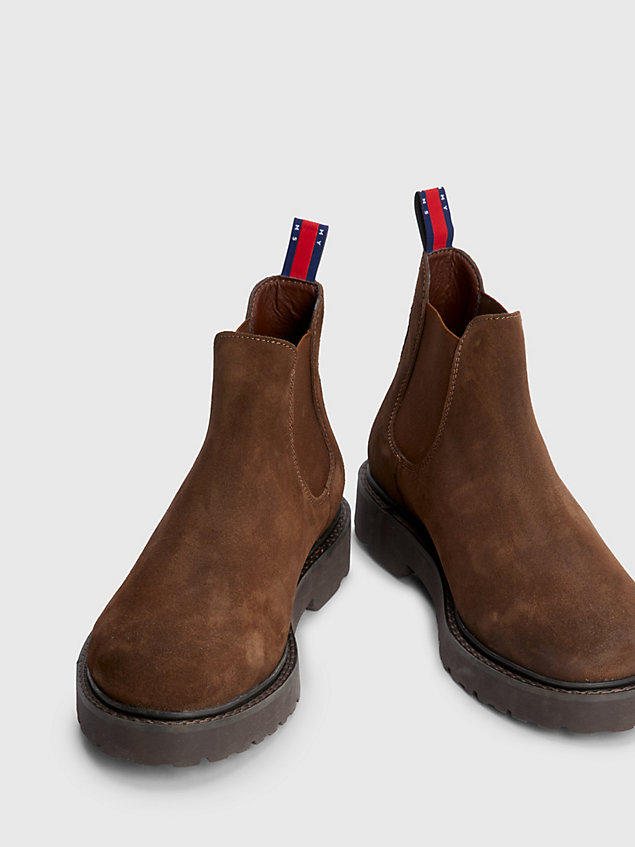 green suede chelsea boots for men tommy jeans